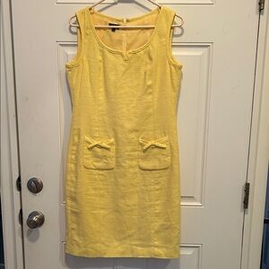 Talbots Yellow Sleeveless Midi Dress 6P